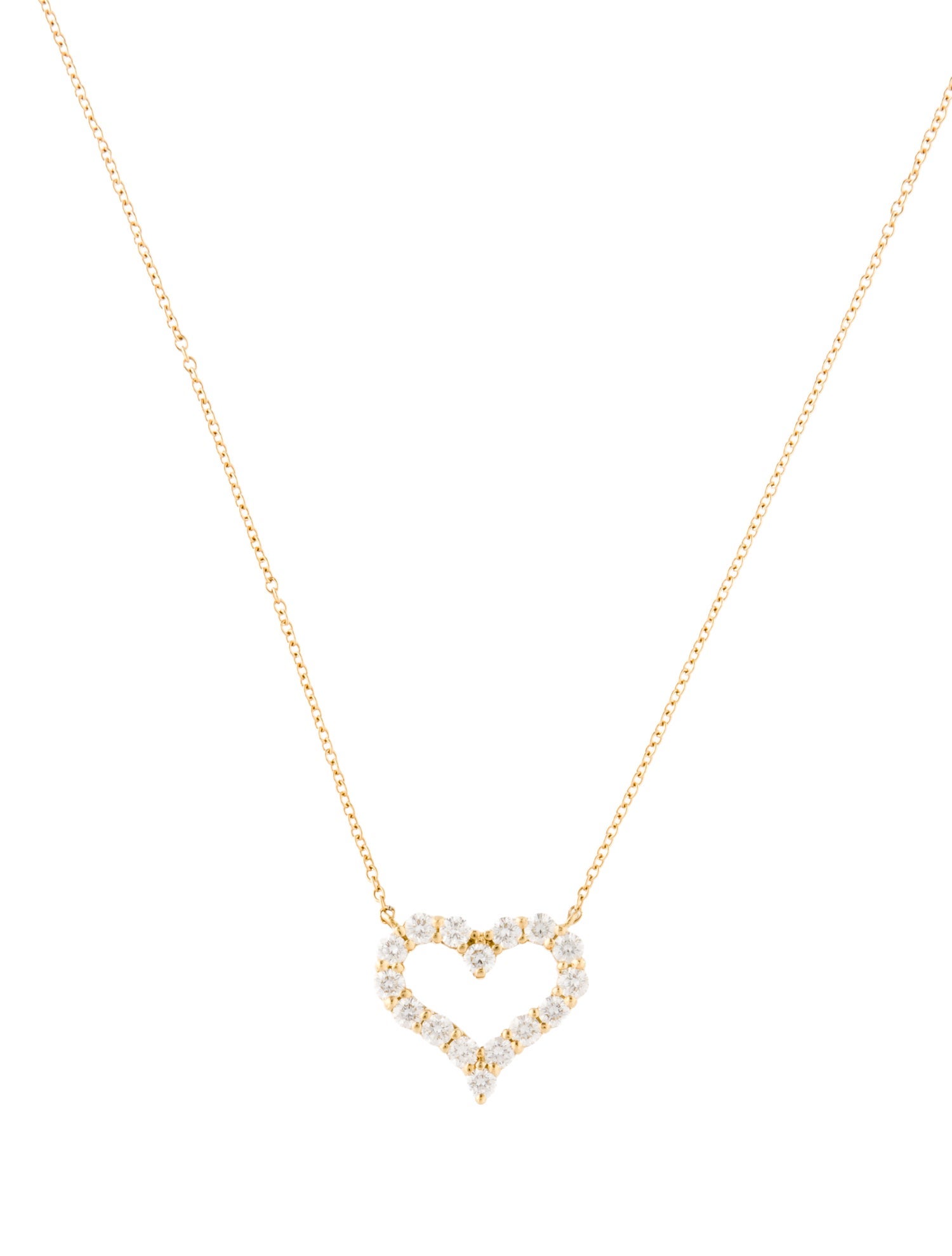 Tiffany & Co. 18K Diamond Heart Pendant Necklace