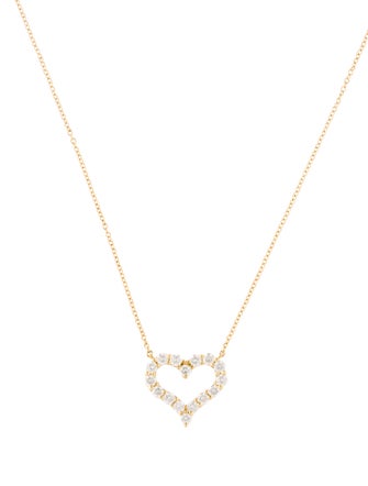 Tiffany & Co. 18K Diamond Heart Pendant Necklace
