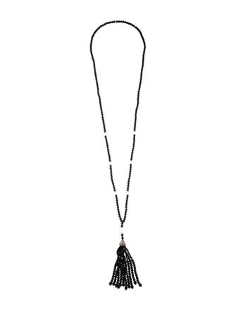 Tiffany & Co. Pearl & Onyx Ziegfeld Tassel Lavalier Necklace