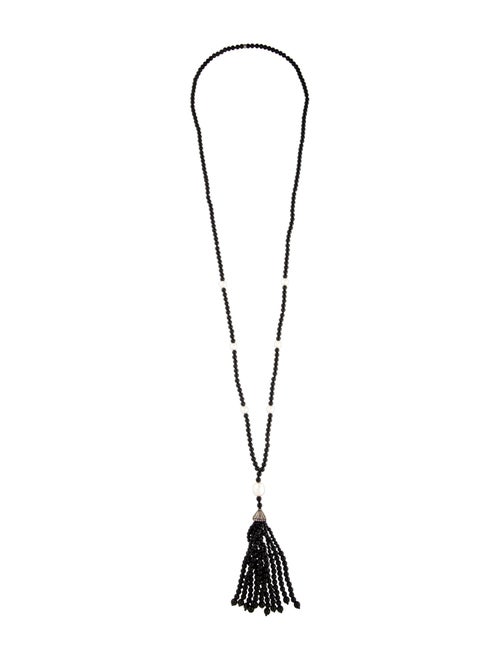 Tiffany & Co. Pearl & Onyx Ziegfeld Tassel Lavalier Necklace