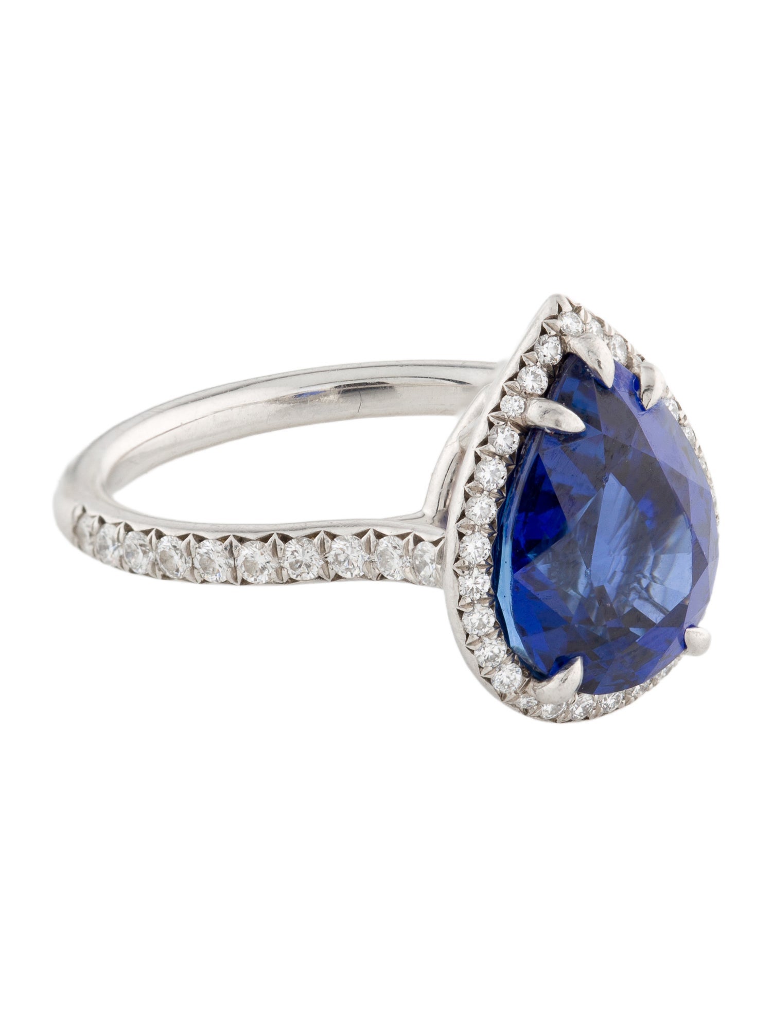 Tiffany & Co. Platinum 5.11ct Sri Lankan Sapphire & Diamond Cocktail Ring