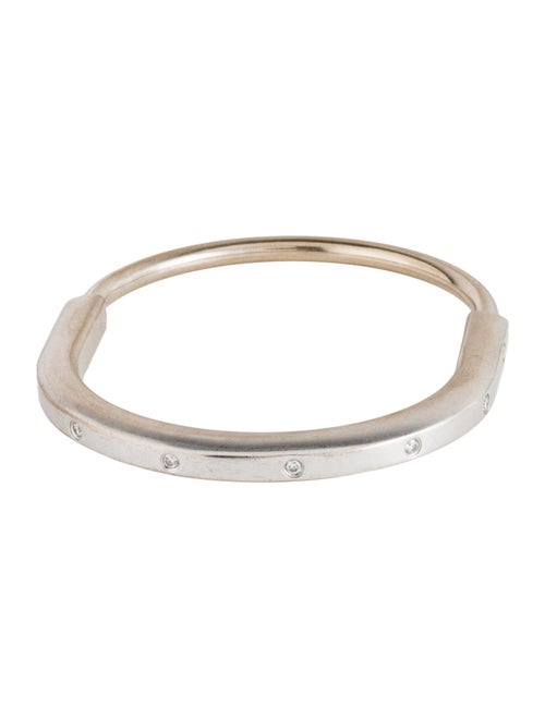 Tiffany & Co. 18K Diamond Lock Bangle Bracelet