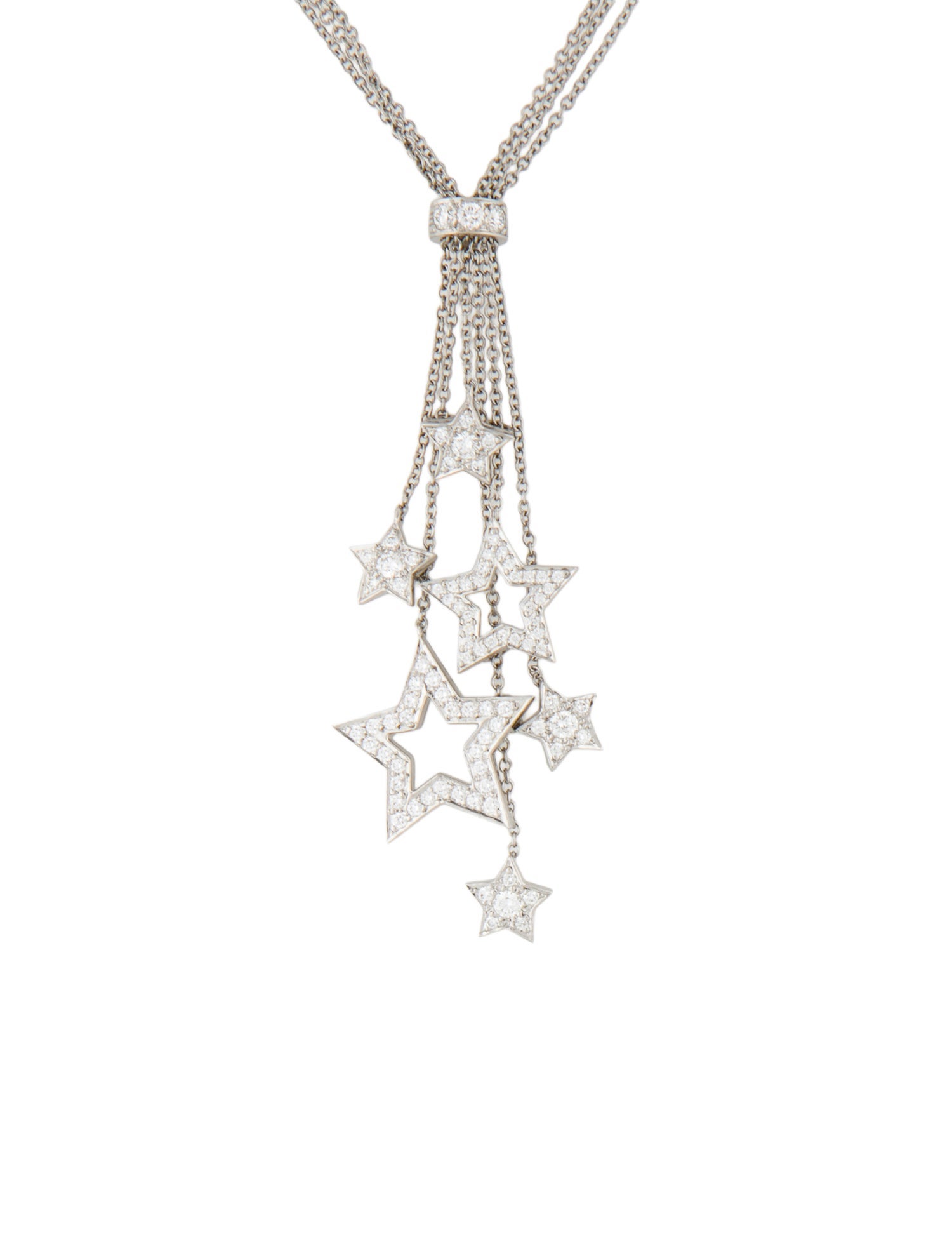 Tiffany & Co. Platinum Diamond Star Lariat Necklace