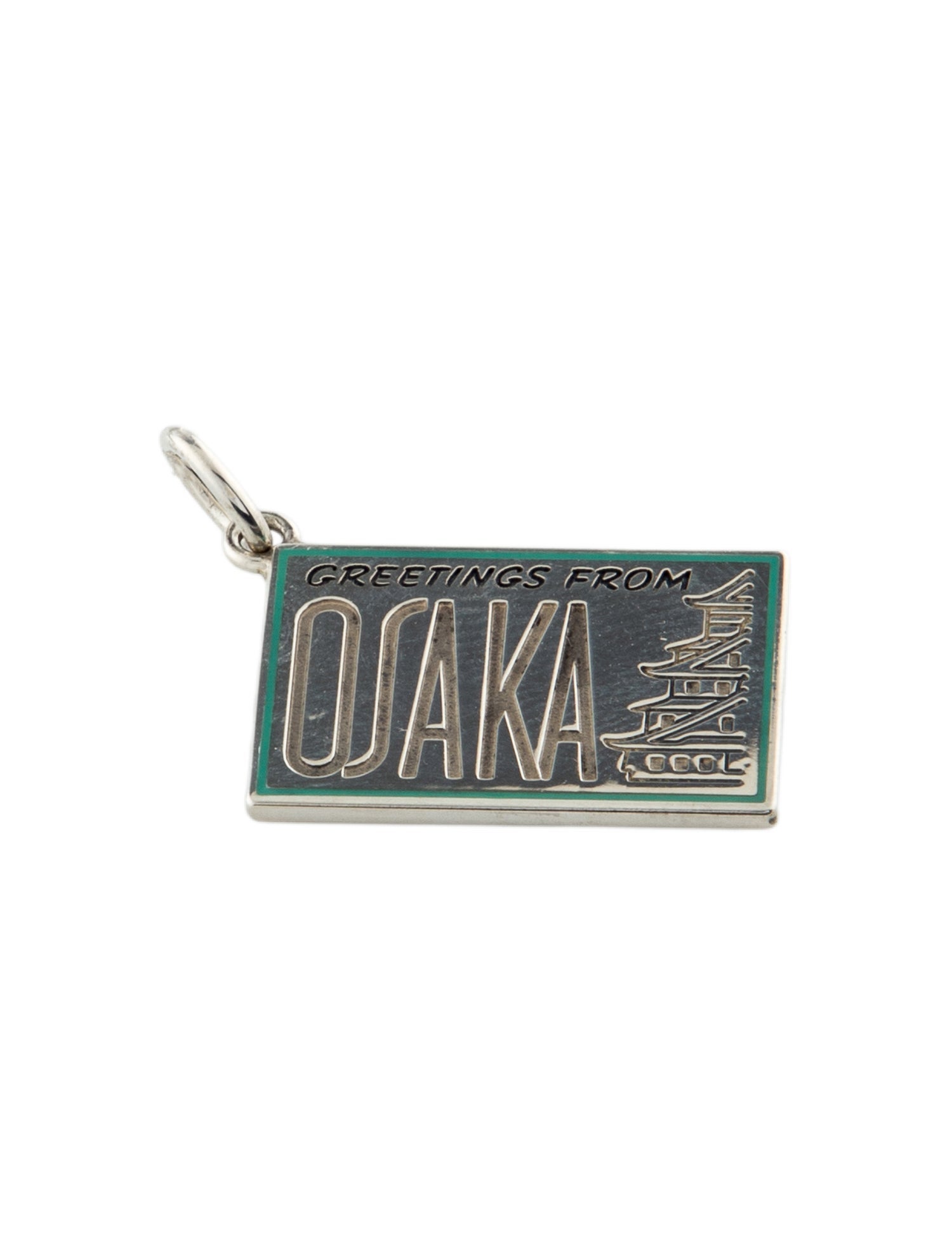 Tiffany & Co. Enamel 'Greetings from Osaka' Postcard Charm Pendant