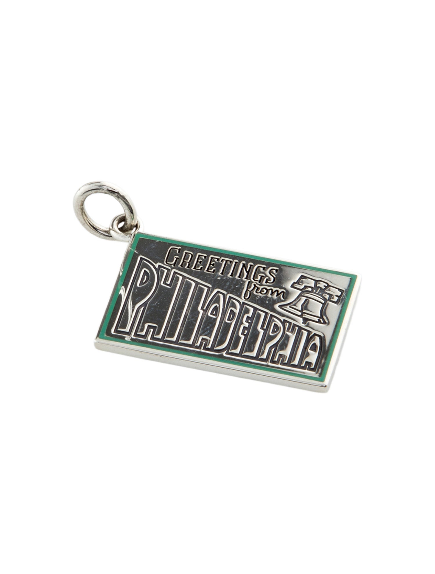 Tiffany & Co. Enamel 'Greetings From Philadelphia' Postcard Charm