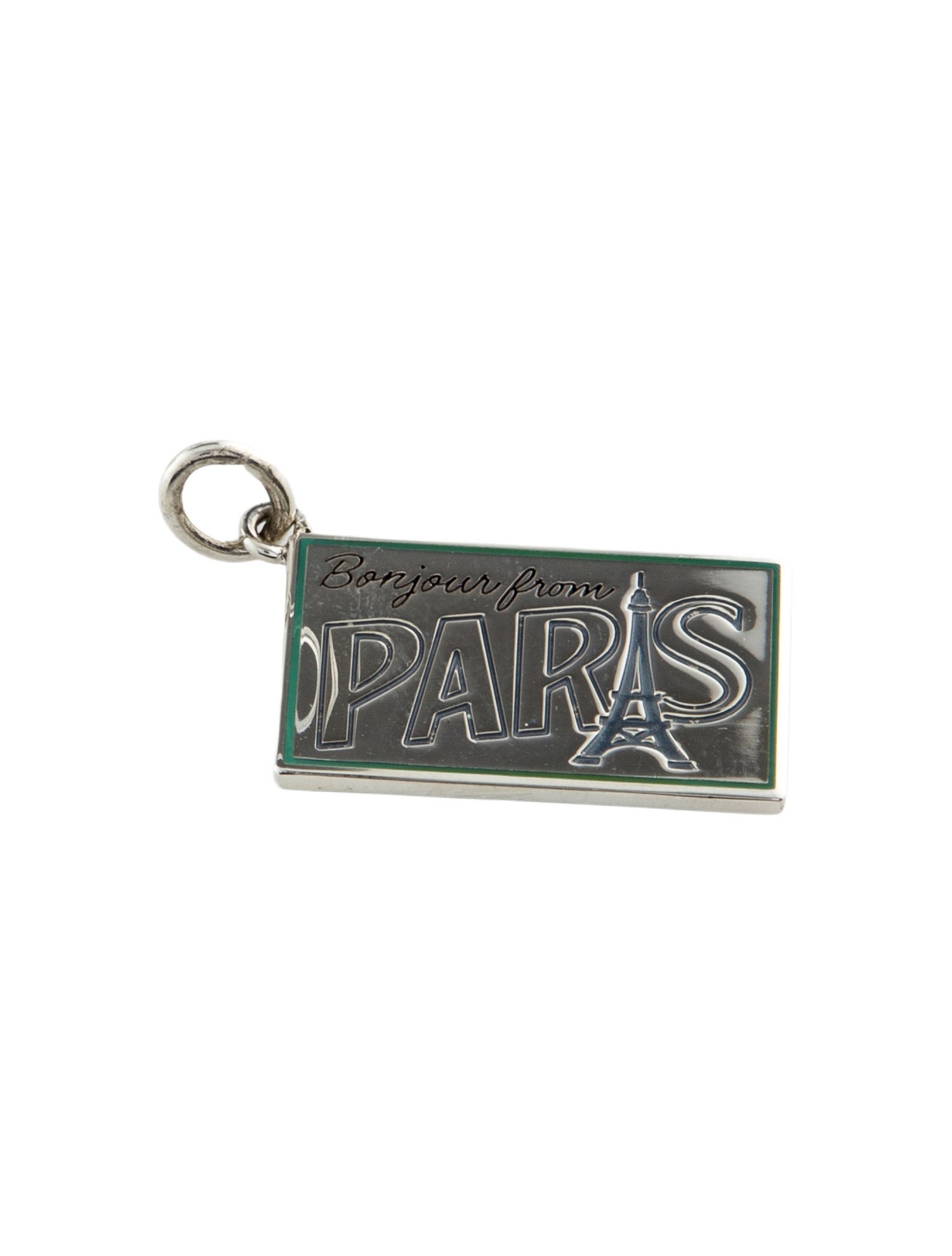 Tiffany & Co. Enamel 'Greetings From Paris' Postcard Charm