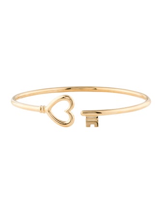 Tiffany & Co. 18K Heart & Key Wire Bracelet