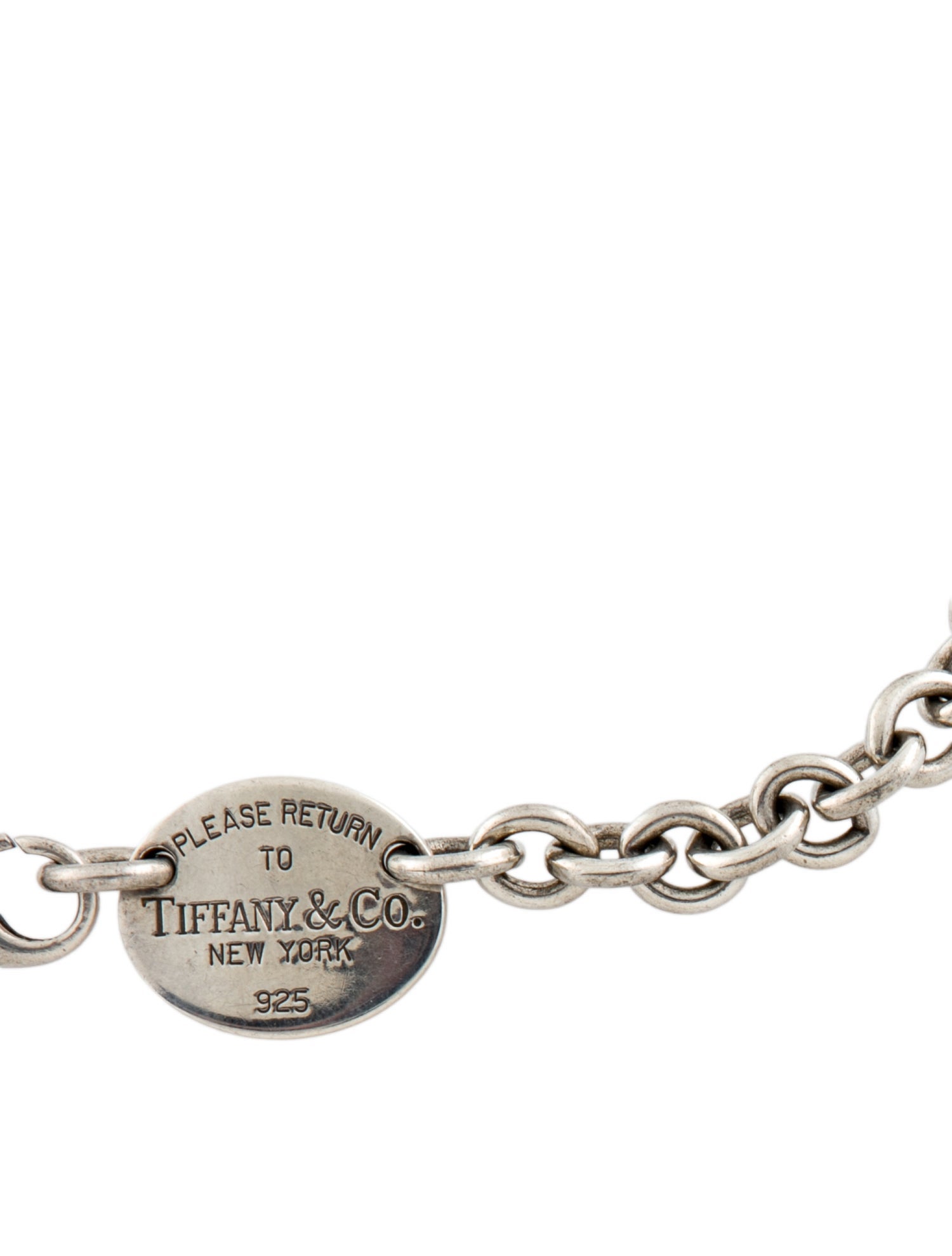 Tiffany & Co. Oval Tag Chain Link Choker Necklace
