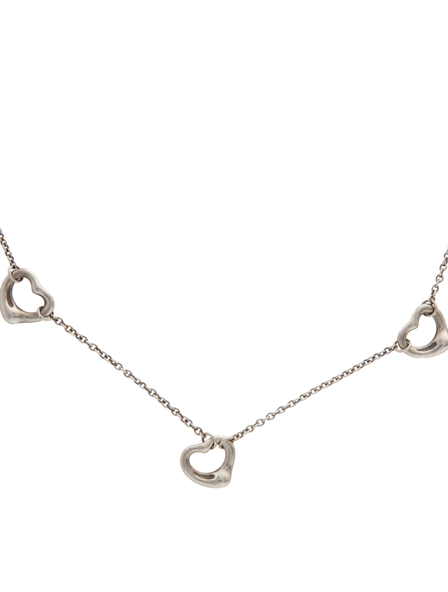 Tiffany & Co. Open Heart Station Choker Necklace