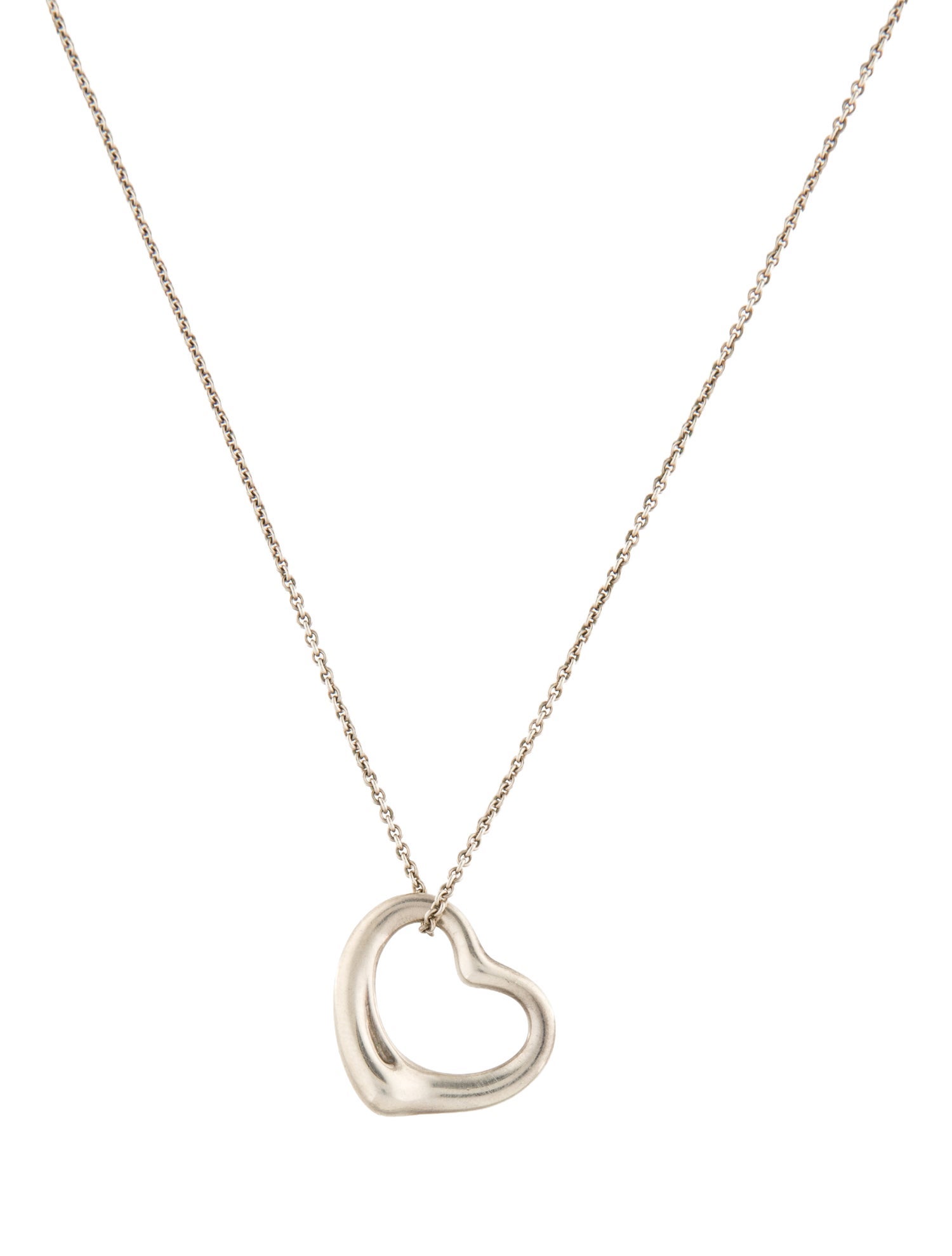 Tiffany & Co. Open Heart Pendant Necklace, 22mm