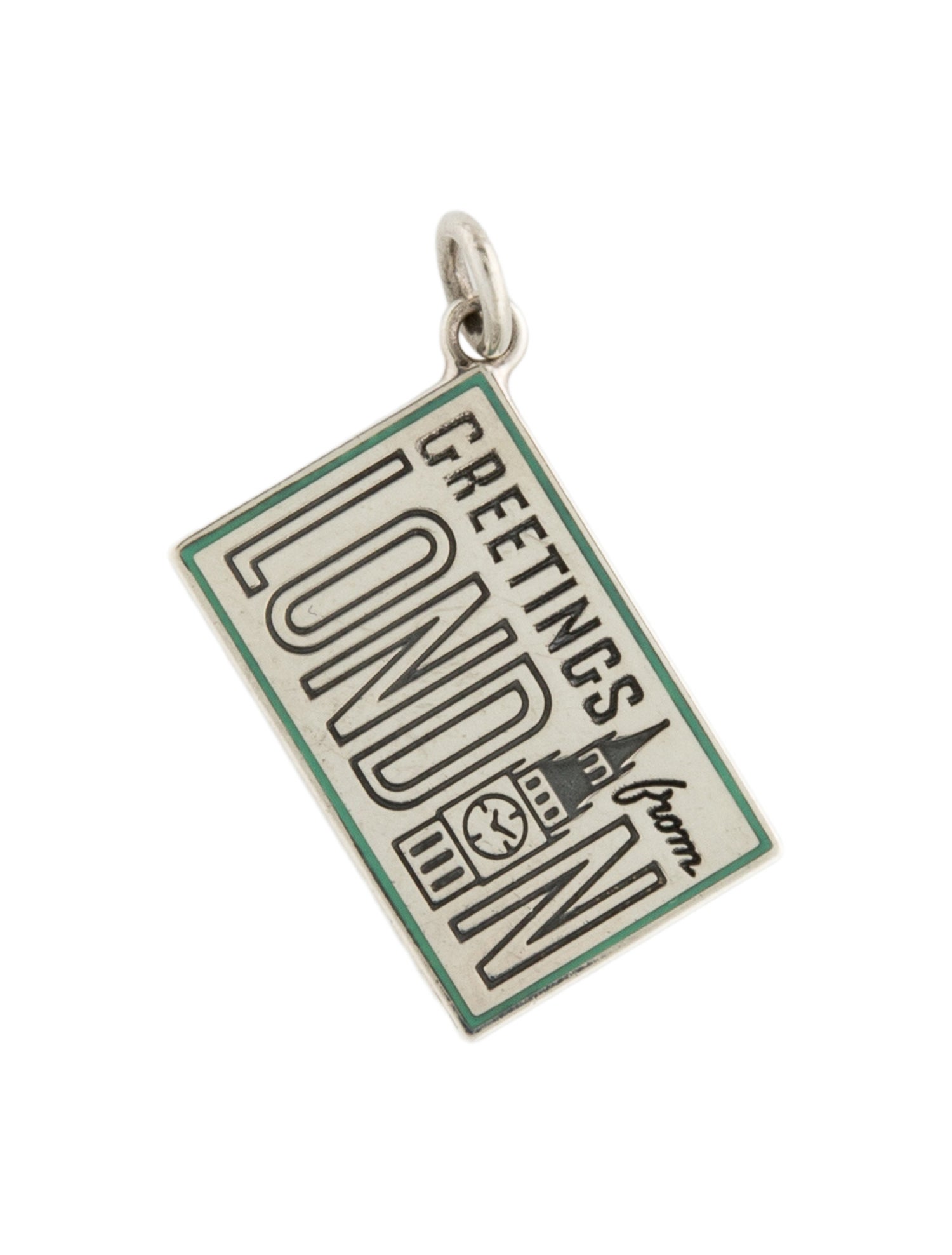 Tiffany & Co. Enamel "Greetings From London" Postcard Charm