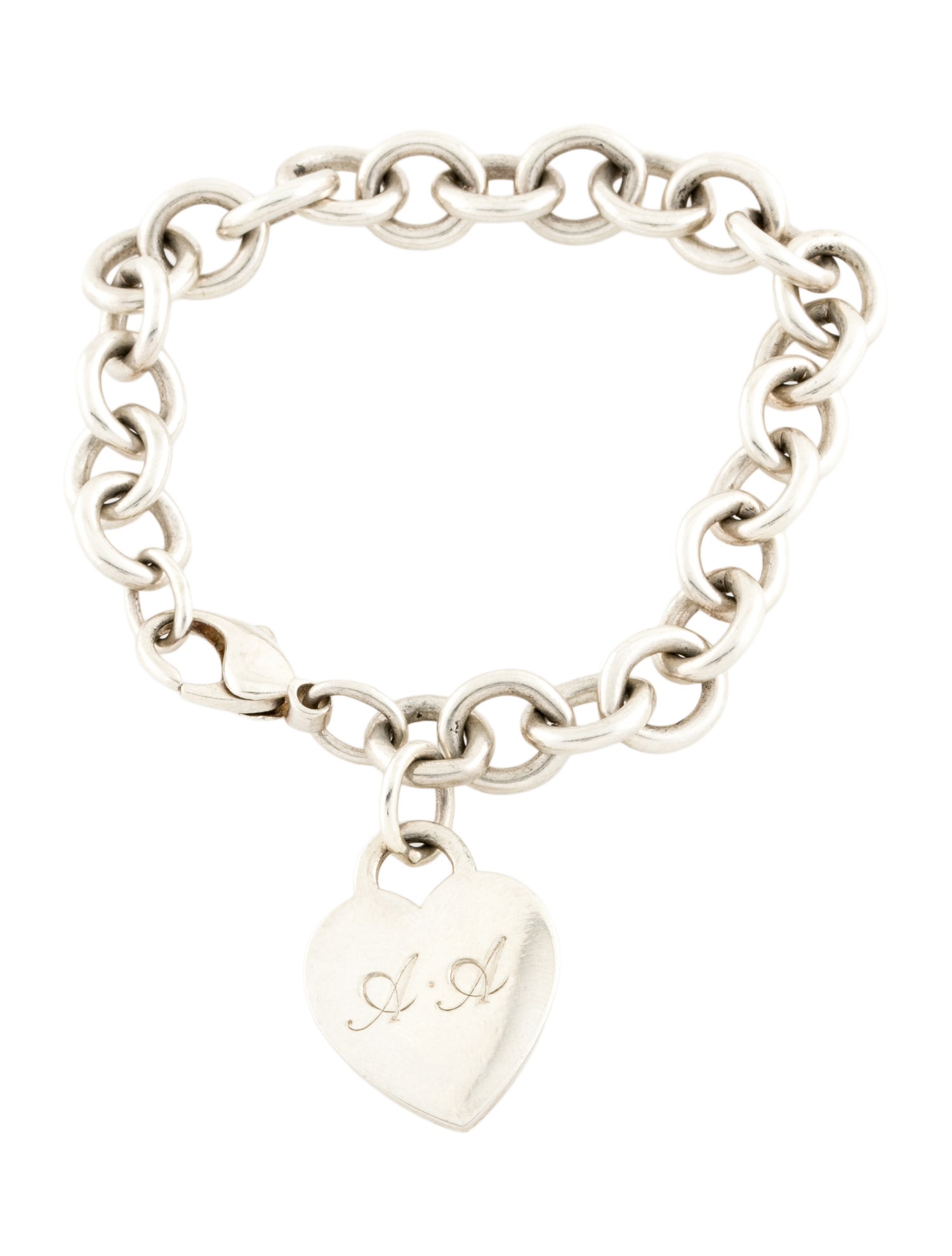 Tiffany & Co. Vintage 'AA' Heart Tag Charm Bracelet