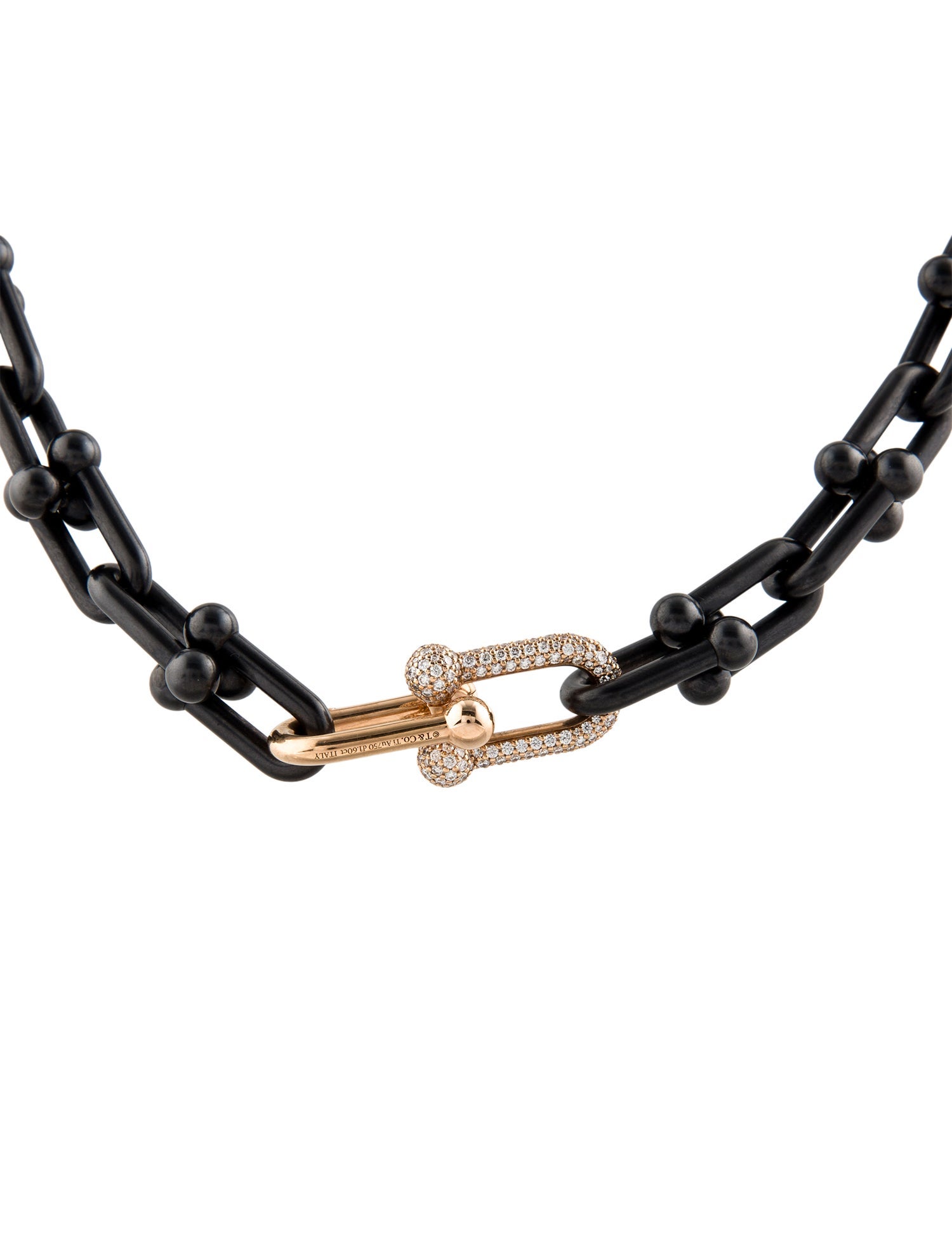 Tiffany & Co. Titanium Diamond HardWear Link Necklace