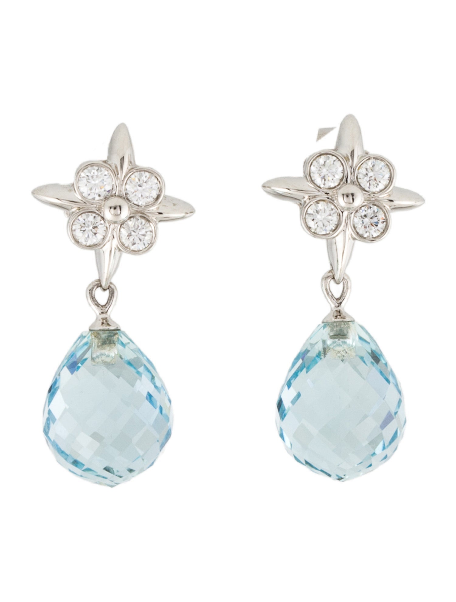 Tiffany & Co. Platinum Aquamarine & Diamond Lace Drop Earrings
