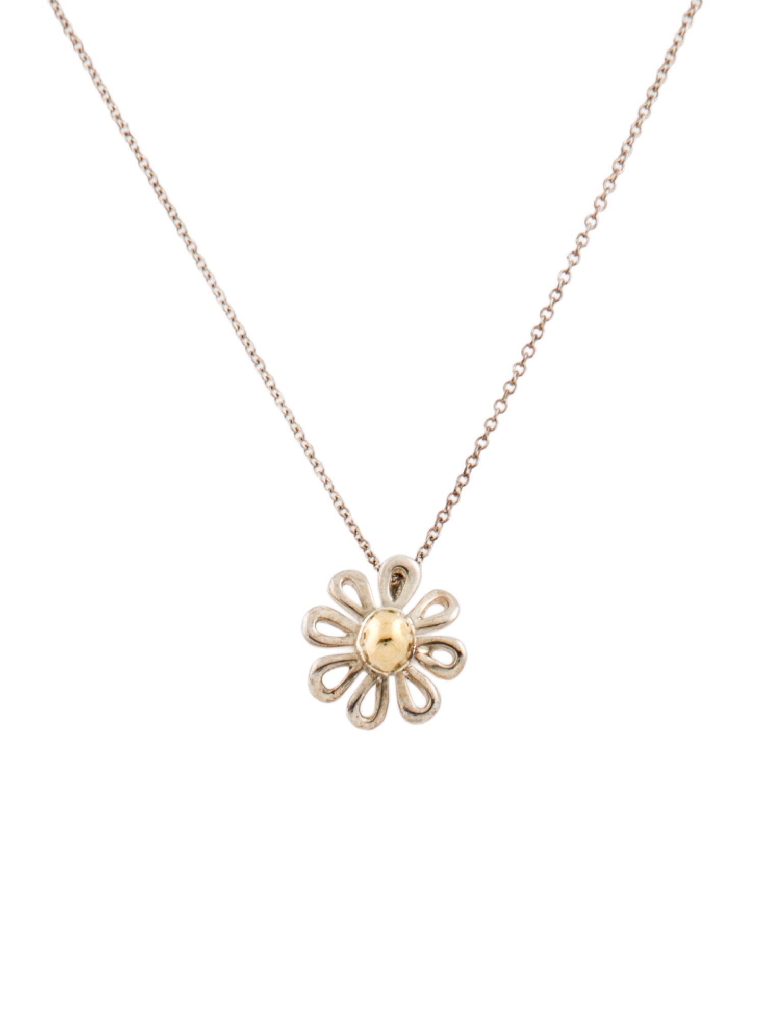 Tiffany & Co. Two-Tone Daisy Pendant Necklace