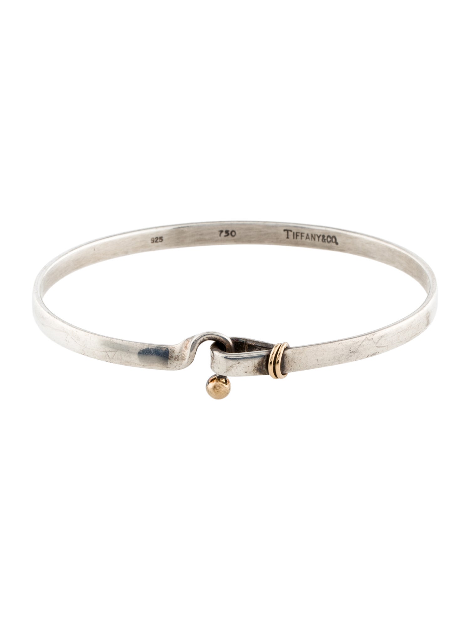 Tiffany & Co. Vintage Two-Tone Hook & Eye Bangle Bracelet