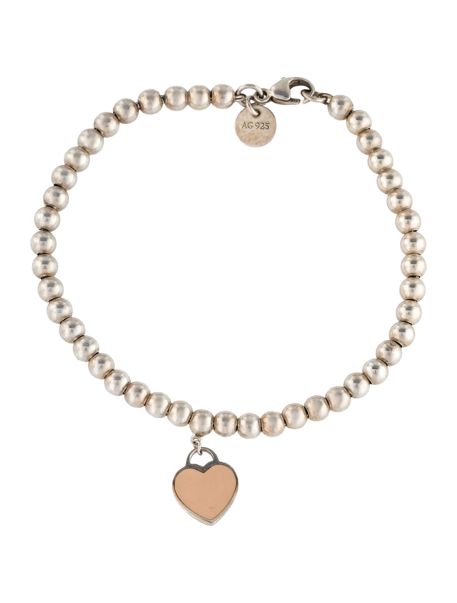 Tiffany & Co. Enamel Heart Tag Charm Bracelet