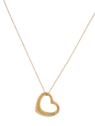 Tiffany & Co. 18K Open Heart Pendant on 14K Unbranded Chain