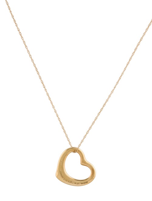 Tiffany & Co. 18K Open Heart Pendant on 14K Unbranded Chain