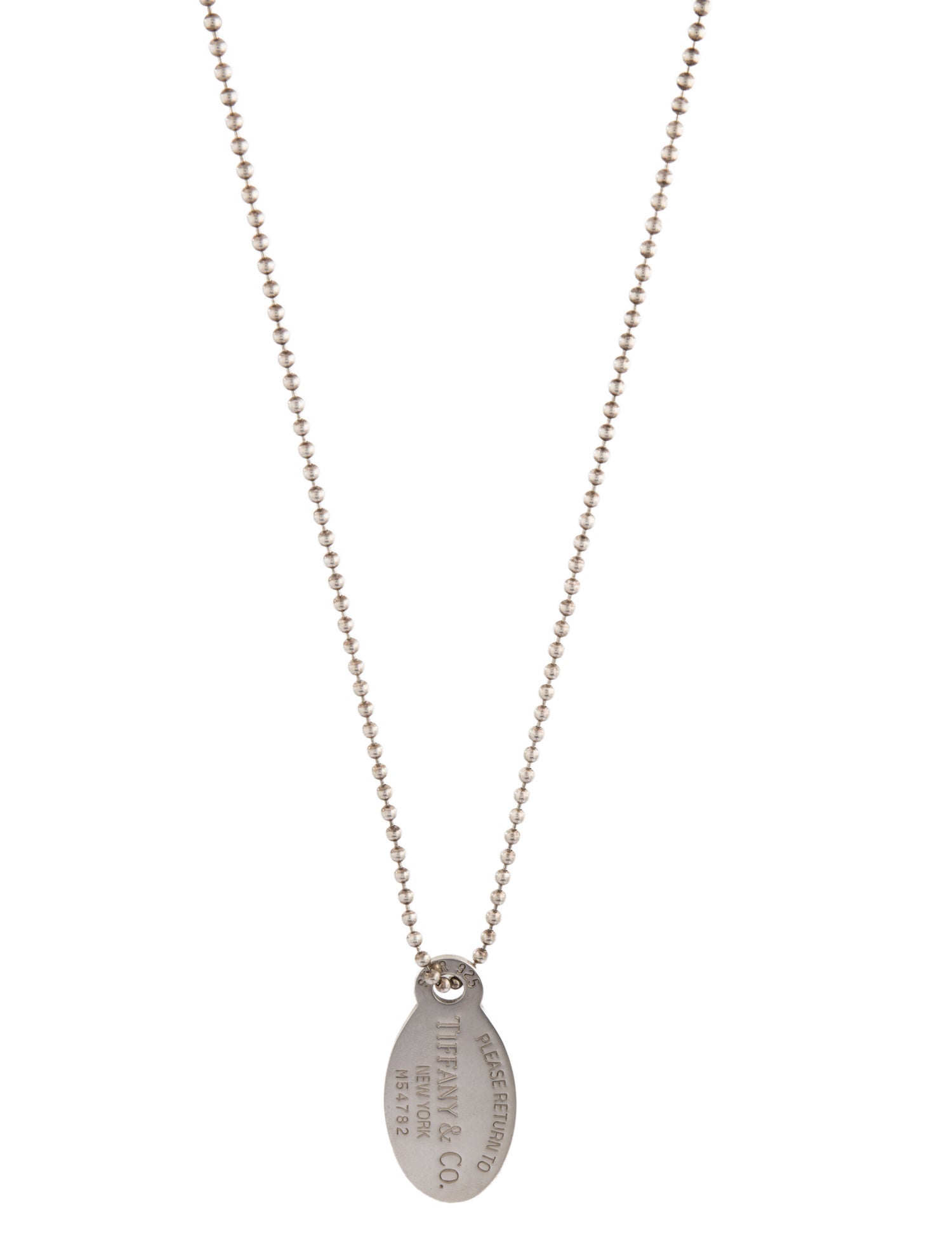 Tiffany & Co. Return to Tiffany Oval Tag Pendant Necklace