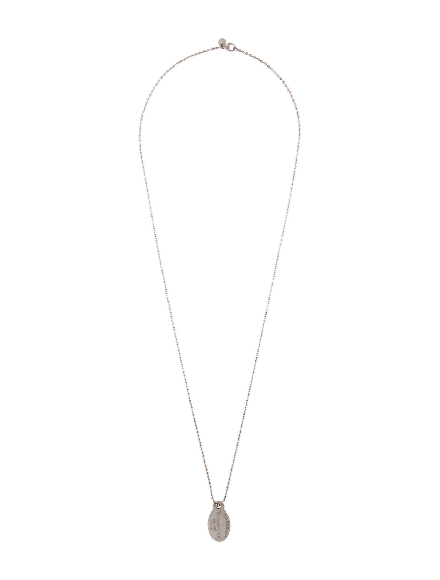 Tiffany & Co. Return to Tiffany Oval Tag Pendant Necklace
