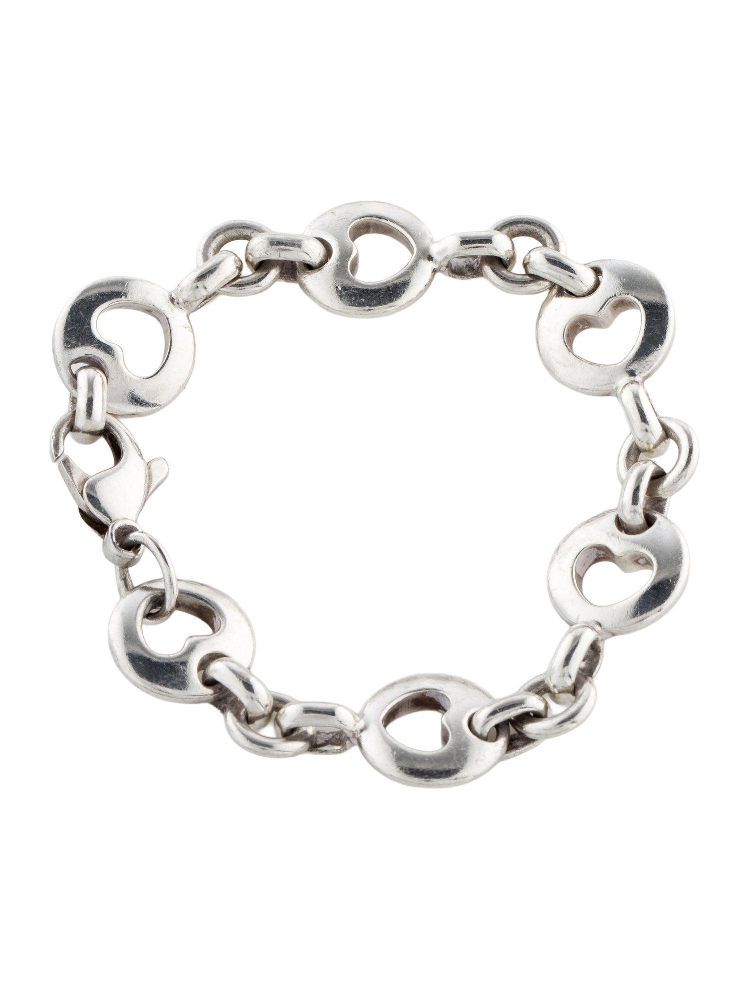 Tiffany & Co. Vintage Stencil Heart Link Bracelet