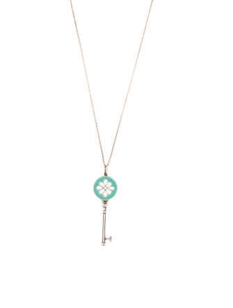 Tiffany & Co. Enamel Knot Key Pendant Necklace