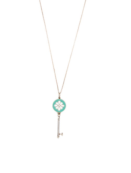 Tiffany & Co. Enamel Knot Key Pendant Necklace