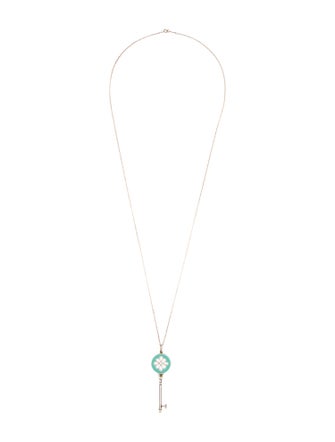 Tiffany & Co. Enamel Knot Key Pendant Necklace