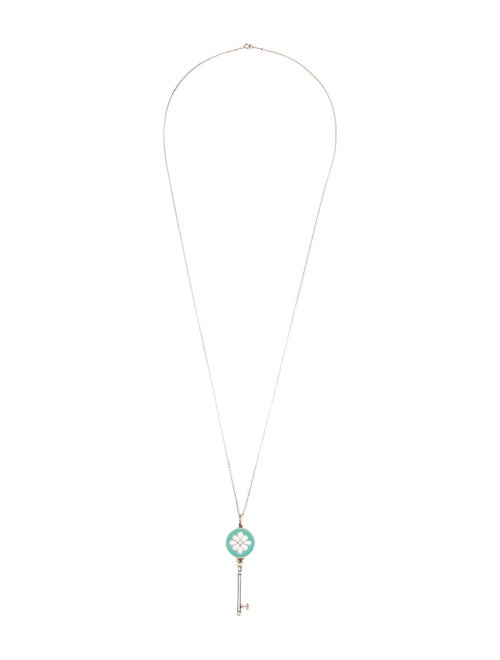 Tiffany & Co. Enamel Knot Key Pendant Necklace