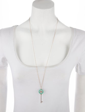 Tiffany & Co. Enamel Knot Key Pendant Necklace