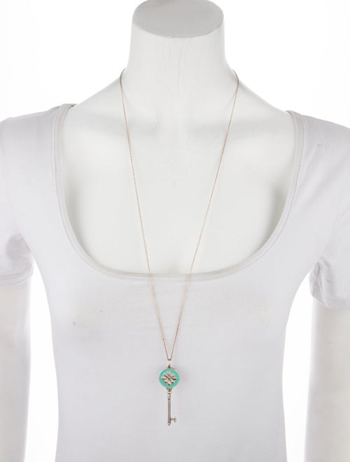 Tiffany & Co. Enamel Knot Key Pendant Necklace