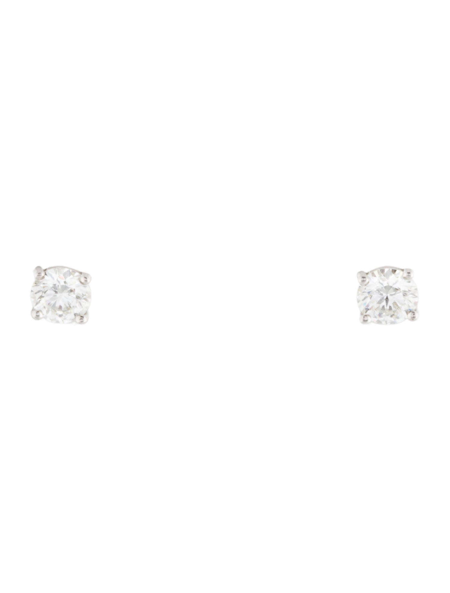 Tiffany & Co. Platinum Diamond Solitaire Stud Earrings