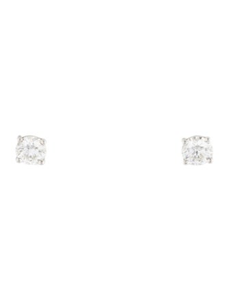 Tiffany & Co. Platinum Diamond Solitaire Stud Earrings