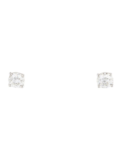 Tiffany & Co. Platinum Diamond Solitaire Stud Earrings
