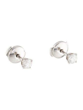 Tiffany & Co. Platinum Diamond Solitaire Stud Earrings