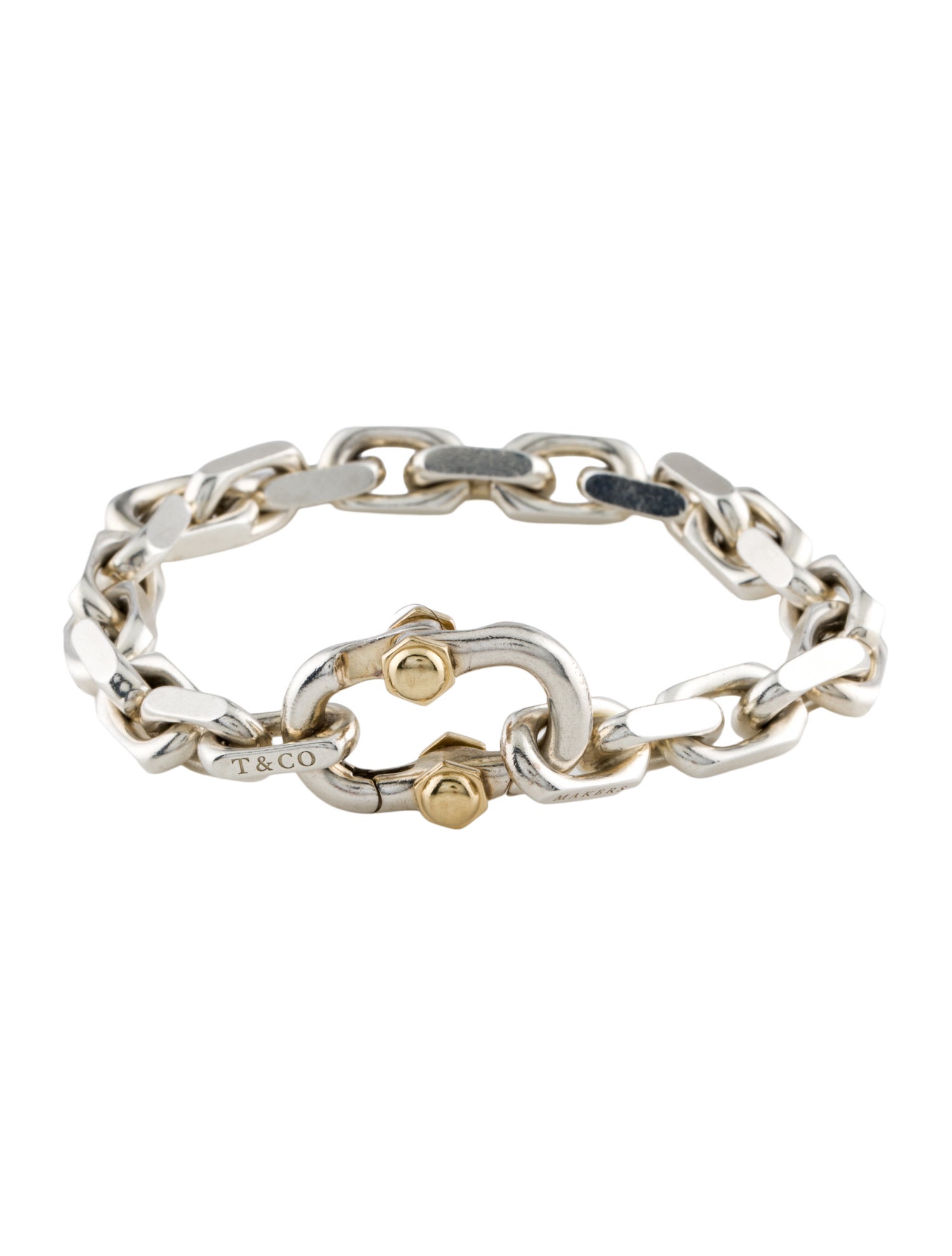 Tiffany & Co. Two-Tone Makers Wide Chain Bracelet