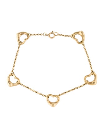 Tiffany & Co. 18K Open Heart Station Bracelet