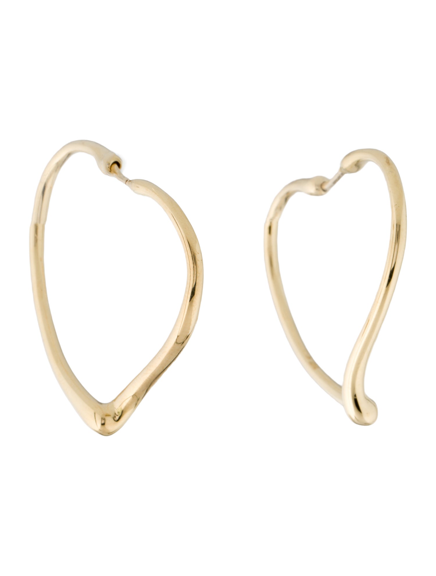 Tiffany & Co. 18K Open Heart Hoop Earrings