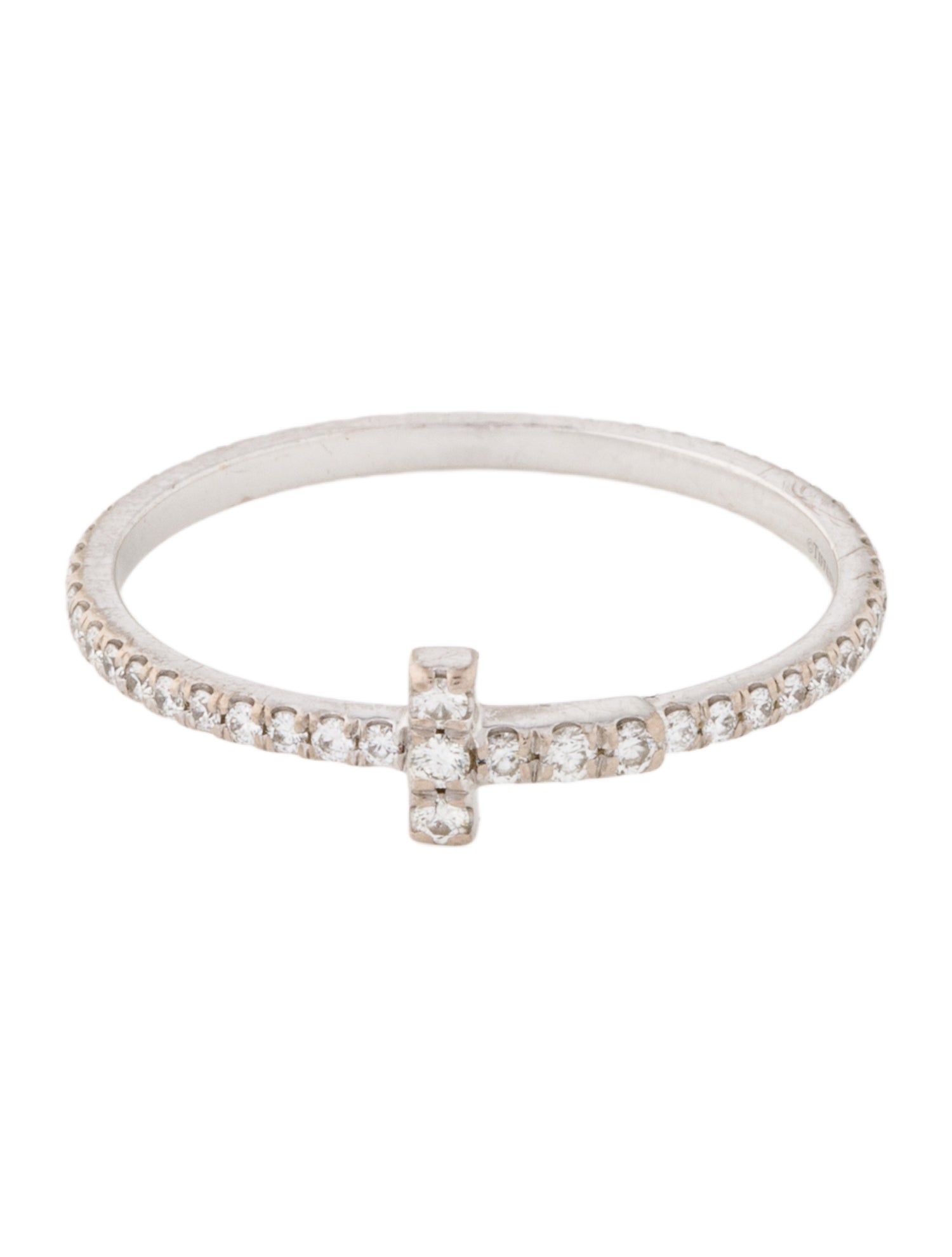 Tiffany & Co. 18K Diamond T Diamond Wire Band