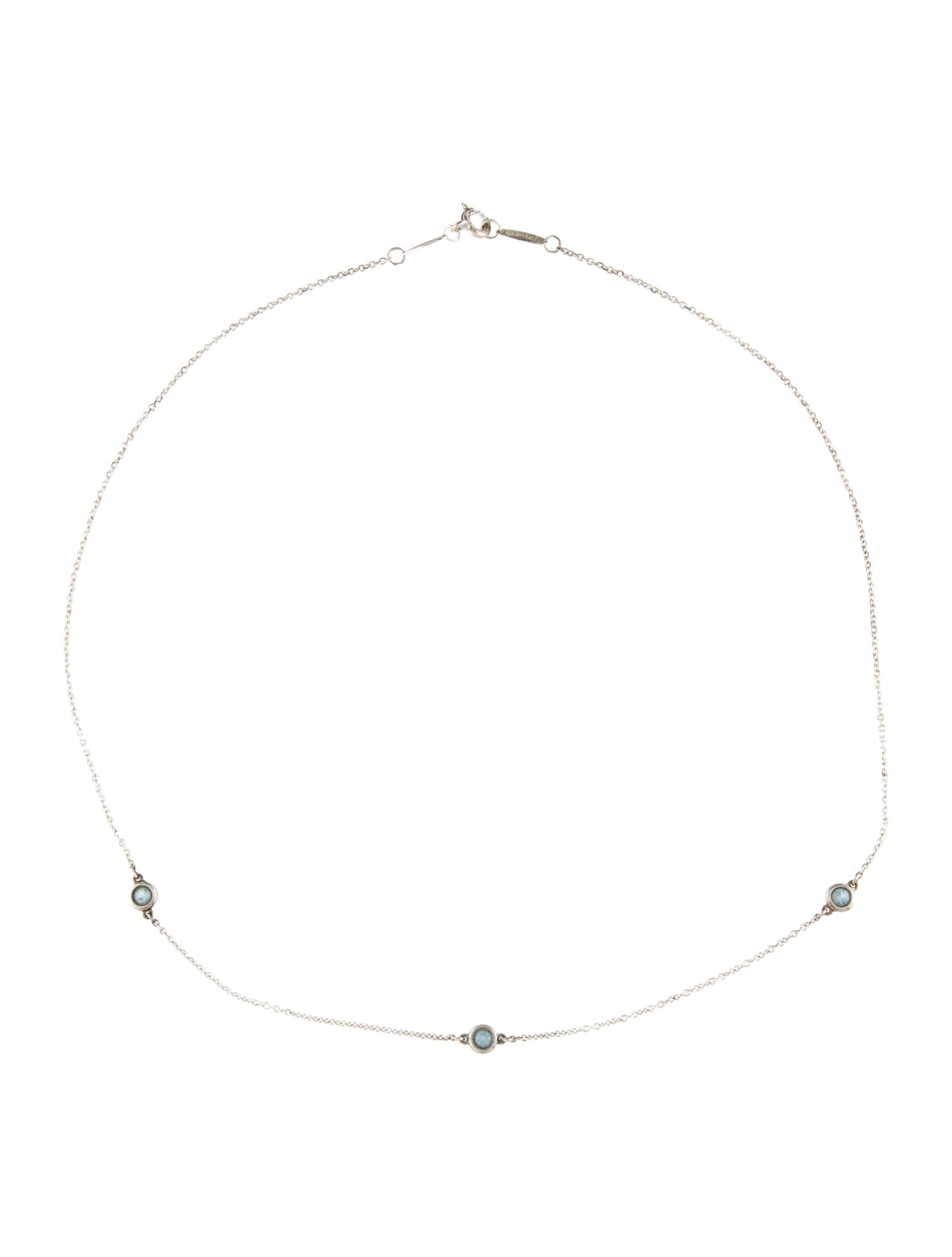 Tiffany & Co. Aquamarine Color By The Yard Station Necklace