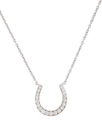 Tiffany & Co. 18K Diamond Horseshoe Pendant Necklace