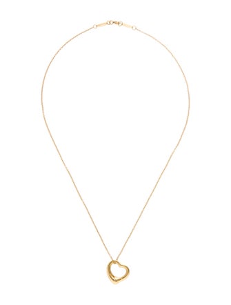 Tiffany & Co. 18K Open Heart Pendant Necklace