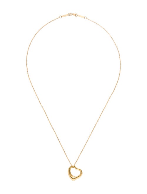 Tiffany & Co. 18K Open Heart Pendant Necklace