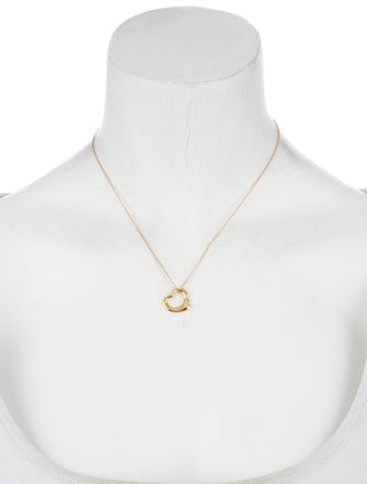 Tiffany & Co. 18K Open Heart Pendant Necklace