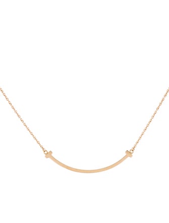 Tiffany & Co. 18K T Smile Pendant Necklace