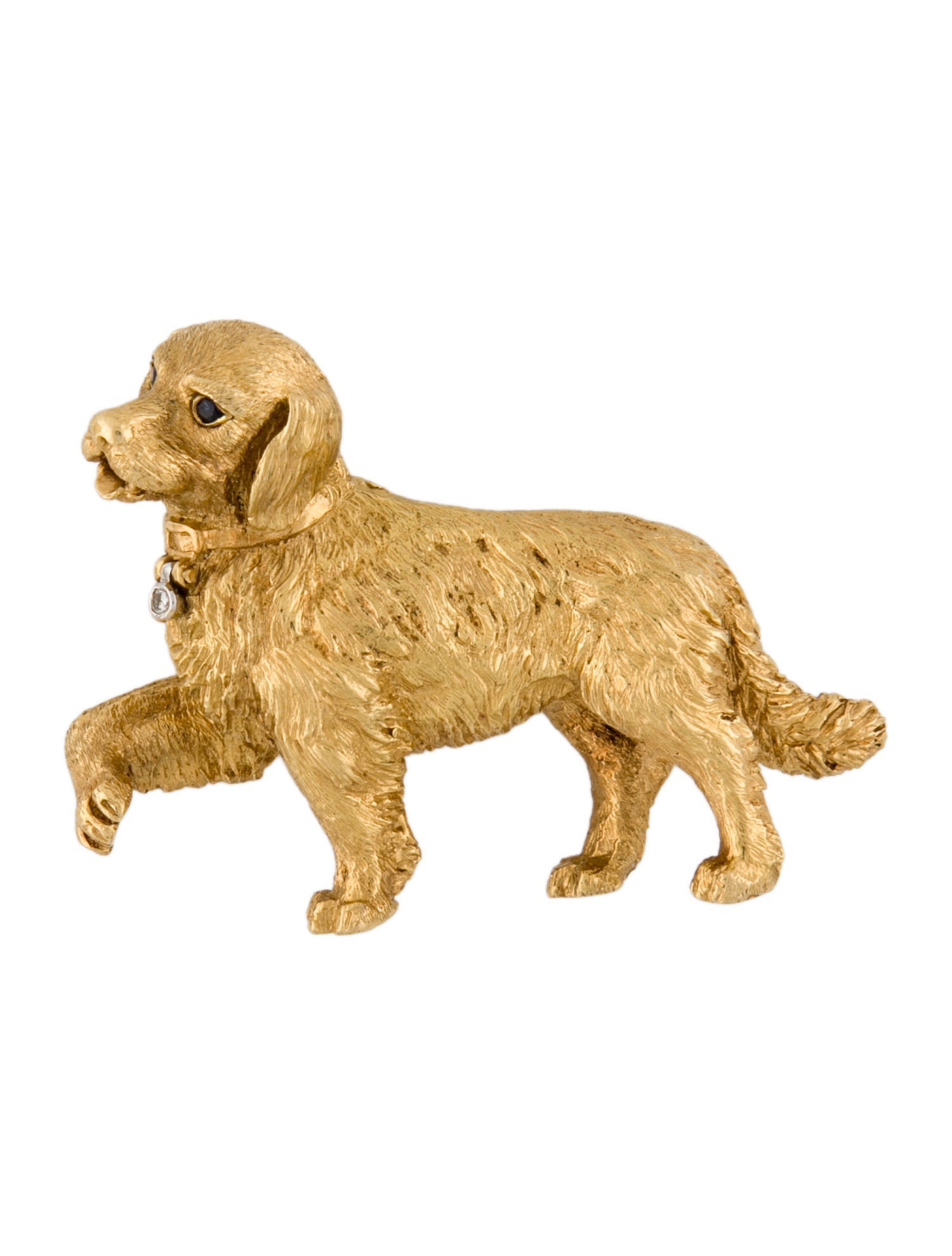 Tiffany & Co. Vintage 18K Golden Retriever Dog Brooch