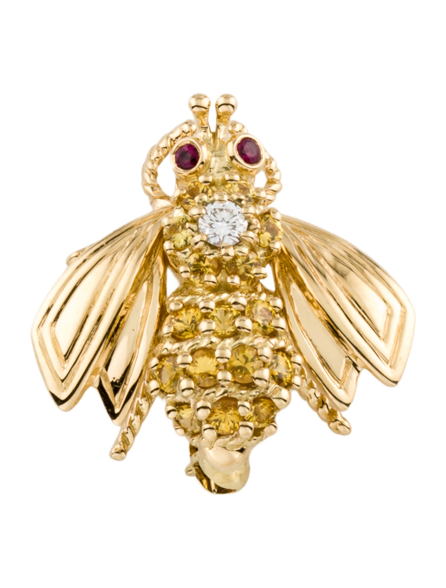 Tiffany & Co. 18K Ruby, Sapphire & Diamond Bee Brooch