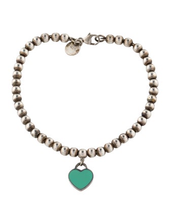 Tiffany & Co. Enamel Heart Tag Bead Bracelet