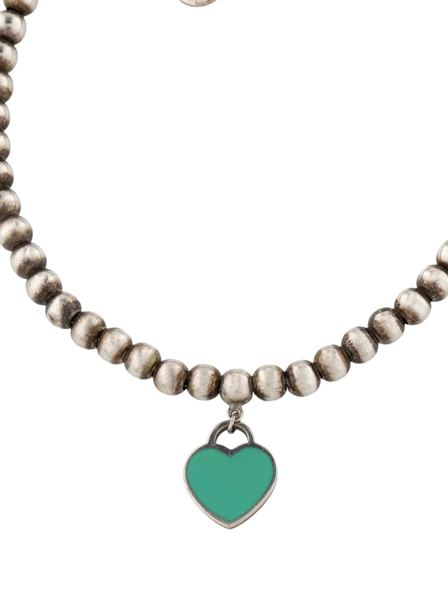 Tiffany & Co. Enamel Heart Tag Bead Bracelet